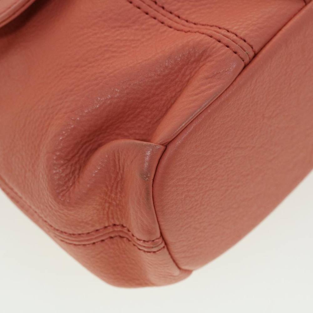 BURBERRY Blue Label Shoulder Bag Leather Orange Auth yb128 - Picture 9 of 16